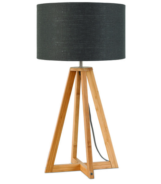 Lampe de table Everest - Gris Foncé/Bambou - Ø32cm