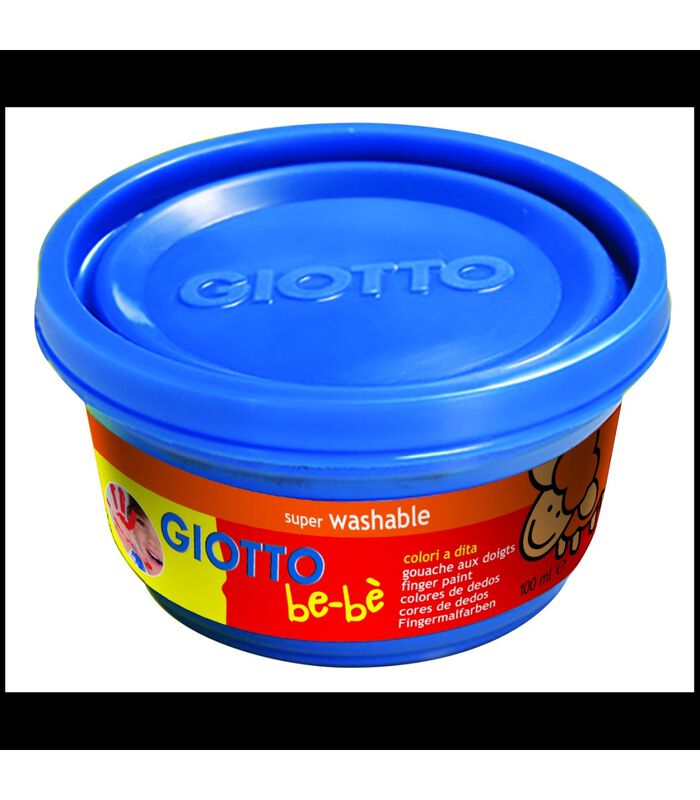 Gioto Be-Bè Box -Case : 3 X 100ml pot de peinture au doigt rouge/jaune/cyan + éponge en forme d'animal et tablier image number 3