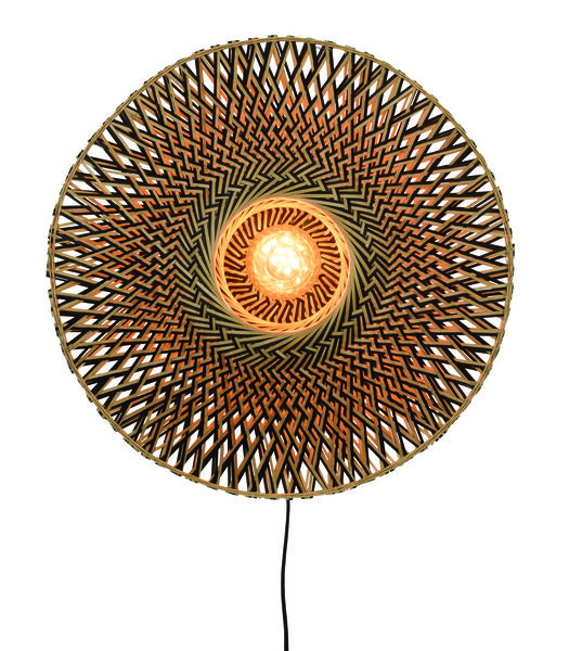 Wandlamp Bali - Bamboe/Zwart - Ø60cm