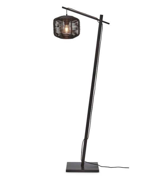 Lampadaire Tanami - Bambou/Rotin Noir - 55x30x150cm