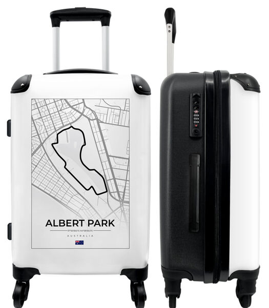 Bagage à main Valise avec 4 roues et serrure TSA (Circuit de course - Albert Park - Australie - Formule 1 - Blanc)