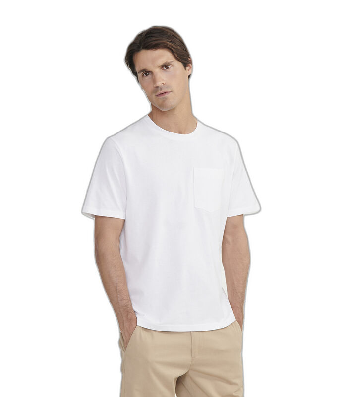 T-shirt met ronde hals en zak image number 0