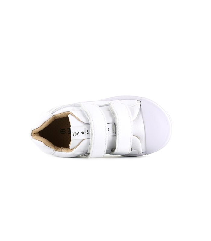 Witte Klittenband Sneaker Met Witte Striping image number 3