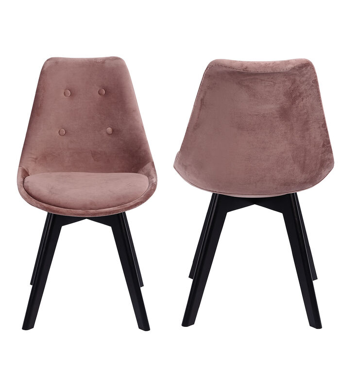 Set van 4 roze NORA fluwelen stoelen met kussen image number 3