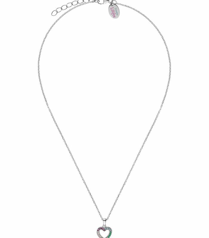 Ketting met hanger voor meisjes, 925 sterling zilver, zirkonia synth. | Hart image number 1