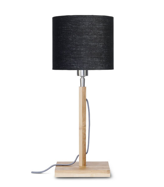 Tafellamp Fuji - Zwart/Bamboe - Ø18cm