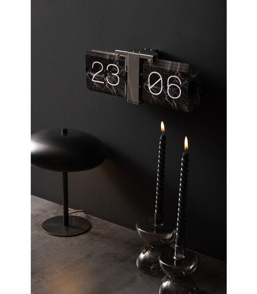 Horloge de table Flipklok No Case Marble - Noir - 8.5x36x14cm