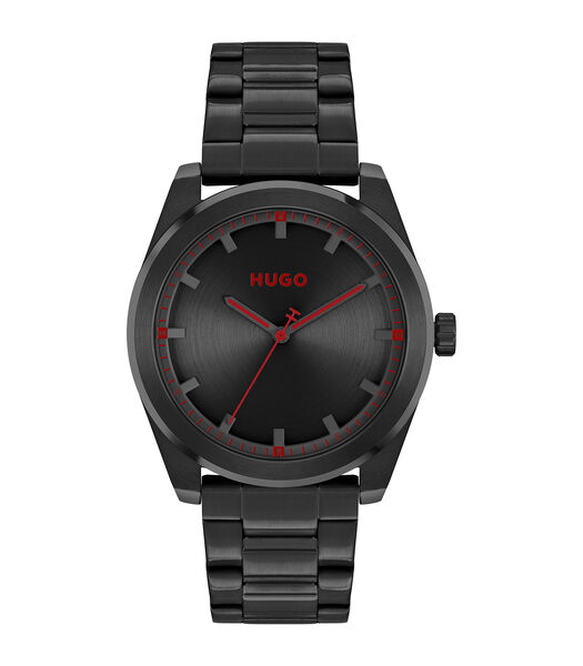 Horloge met armband pvd zwart zwarte wijzerplaat 1530353