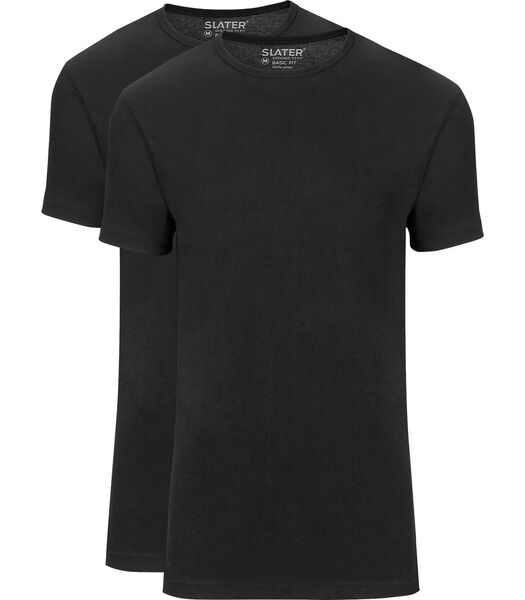 Slater T-Shirts Basique Lot de 2 Noir
