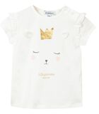 T-shirt manches courtes motif petit chat qui dort image number 0