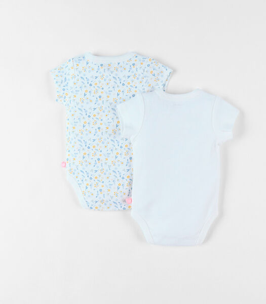 Set de 2 bodies fleuris et licorne en coton,