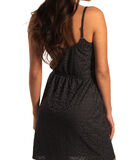 Zomerse jurk met dubbele rij knopen en dunne bandjes image number 1