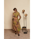 Trendy jurk in dierenprint met fluo accent image number 1