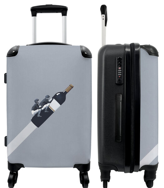 Handbagage Koffer met 4 wielen en TSA slot (Fles - Abstract - Kunst - Grijs)