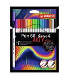Pen 68 brush - premium brush viltstift - ARTY etui met 18 kleuren image number 2