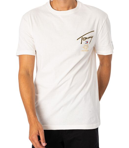 T-Shirt Classique À Signature Dorée Au Dos