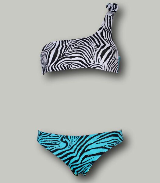 Eendelig meisjeszwempak zebra multico