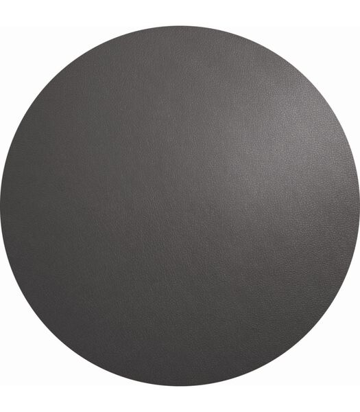 Placemat - Leather Optic Fine - Basalt - ø 38 cm