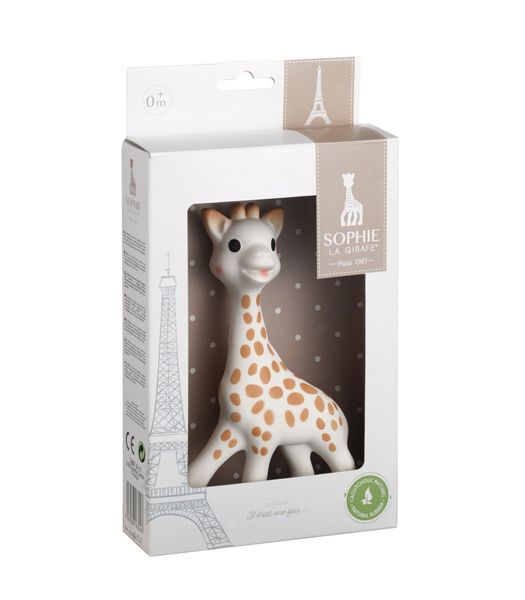 Sophie la girafe dans une boîte cadeau blanche