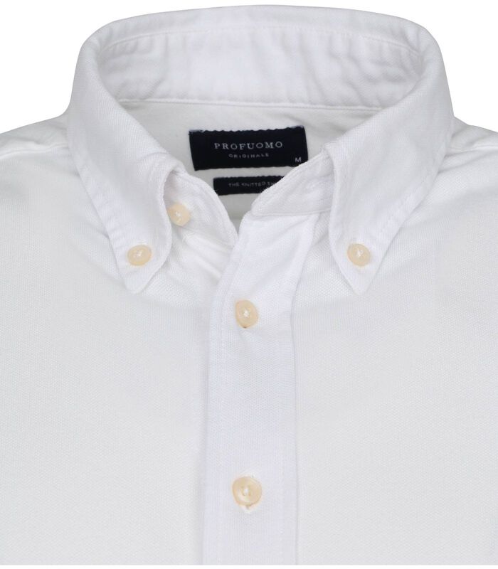 Profuomo Chemise Garment Dyed Col Américain Blanc image number 1