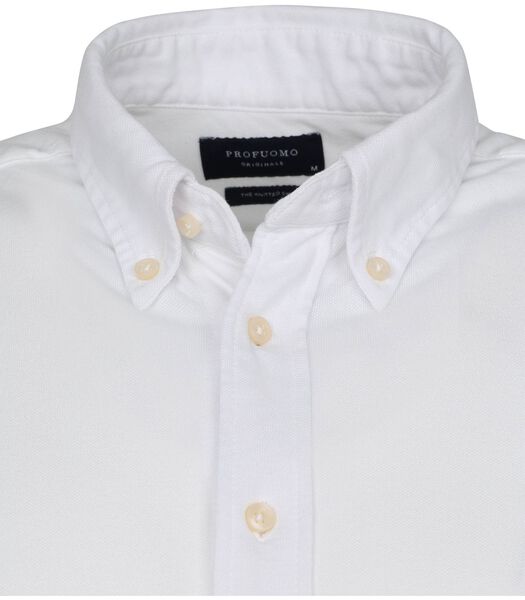 Profuomo Overhemd Garment Dyed Button Down Wit