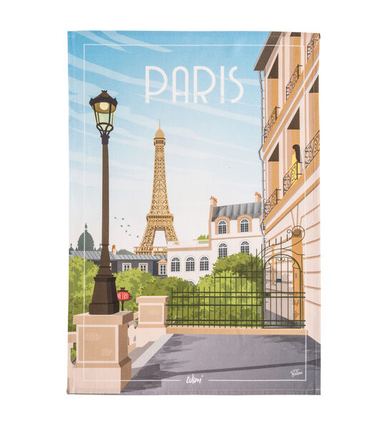 Torchon imprimé en coton, WIM PARIS