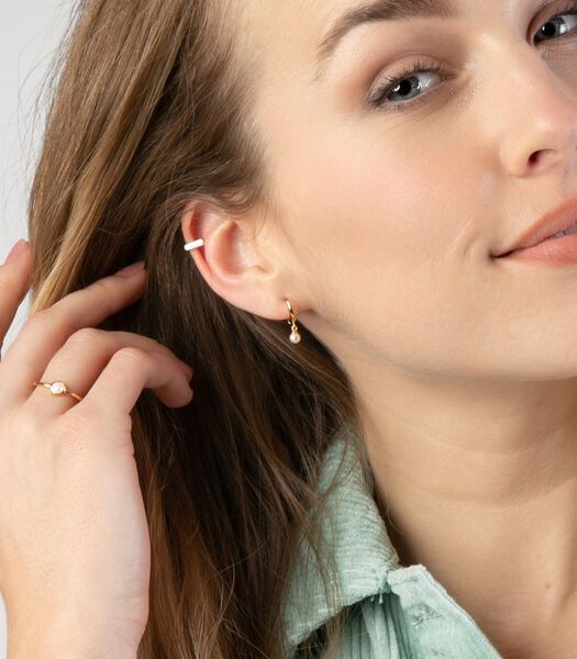 Femmes - Boucle d'oreille avec placage - Perle