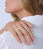 Ring Elli Premium Ring Dames Open Gehamerd Trend Met Zoetwater Gekweekte Parels In 925 Sterling Zilver Verguld image number 3