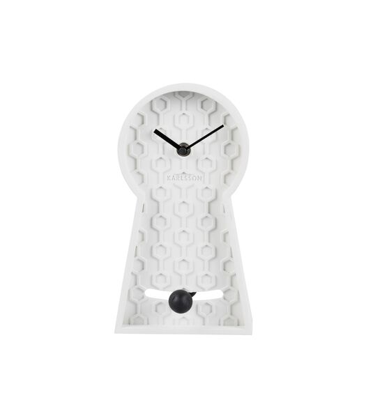 Horloge de table Pendule - Blanc - 25x14x25cm