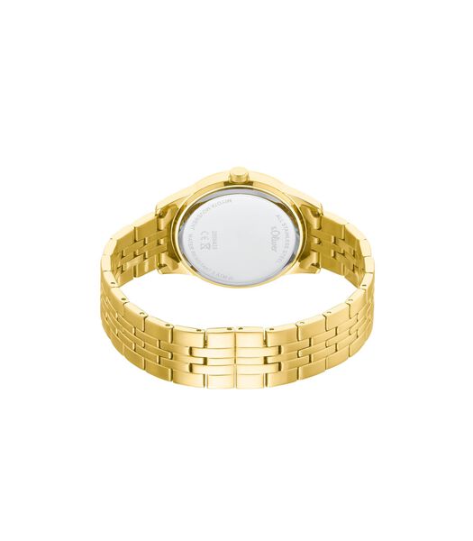 Quartz horloge voor dames, roestvrij staal IP goud | zirkonia synth.