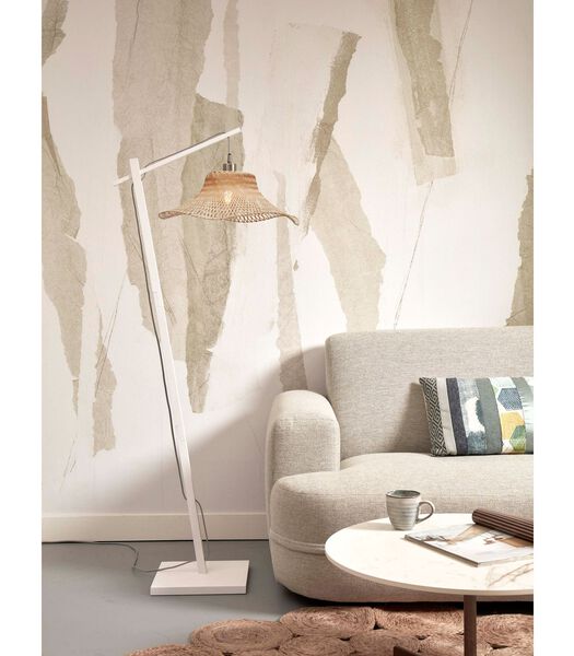 Lampadaire Ibiza - Bambou Blanc/Naturel - 77x50x150cm