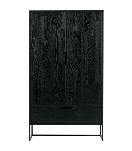 2-Portes Cabinet Chendre  - Cendre - Noir - 149x85x35,5  - Silas