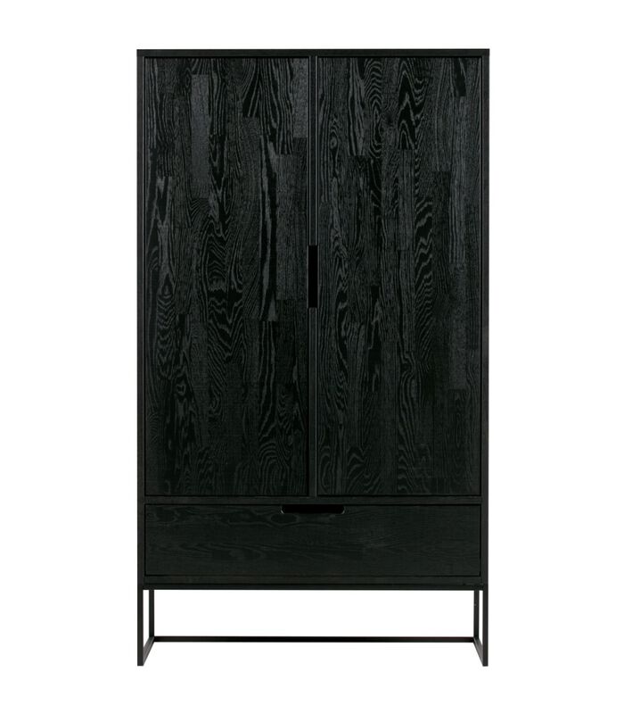 2-Portes Cabinet Chendre  - Cendre - Noir - 149x85x35,5  - Silas image number 0