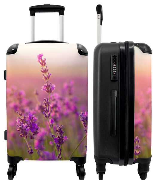Handbagage Koffer met 4 wielen en TSA slot (Lavendel - Bloemen - Paars - Botanisch)