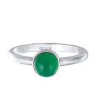Ring Elli Premium Ring Dames Eenzaam Basis Groen Met Agaat Edelsteen In 925 Sterling Zilver Gerhodineerd image number 1