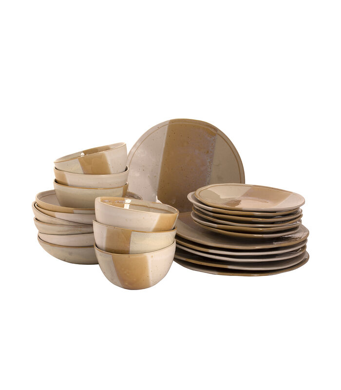 Serviesset Beach Stoneware 6-persoons 24-delig Beige image number 0