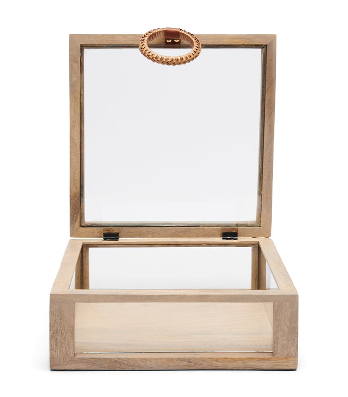 Vitrine box, opbergkist klein met handvat - Canggu - Lichtbruin image number 2