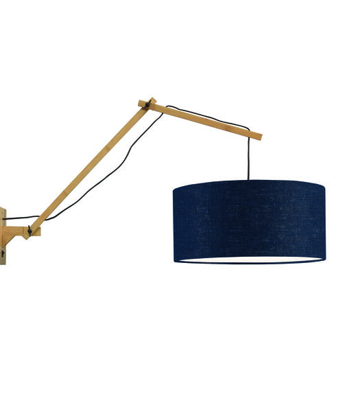 Wandlamp Andes - Bamboe/Blauw - 95x47x55cm
