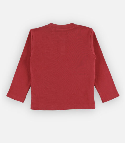 Henley t-shirt met lange mouwen, rood