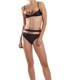 Bikinibroekje Hoog uitgesneden bikini Joy Recorte Liso Preto Marrom image number 1
