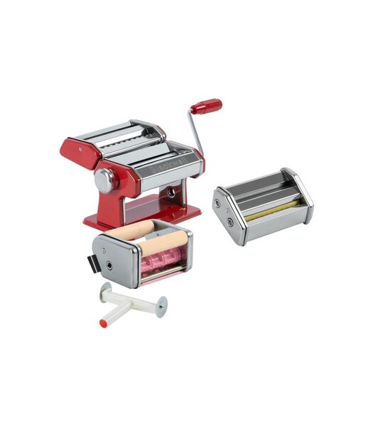 Pastamachine Set (met 2 opzetstukken) - Rood
