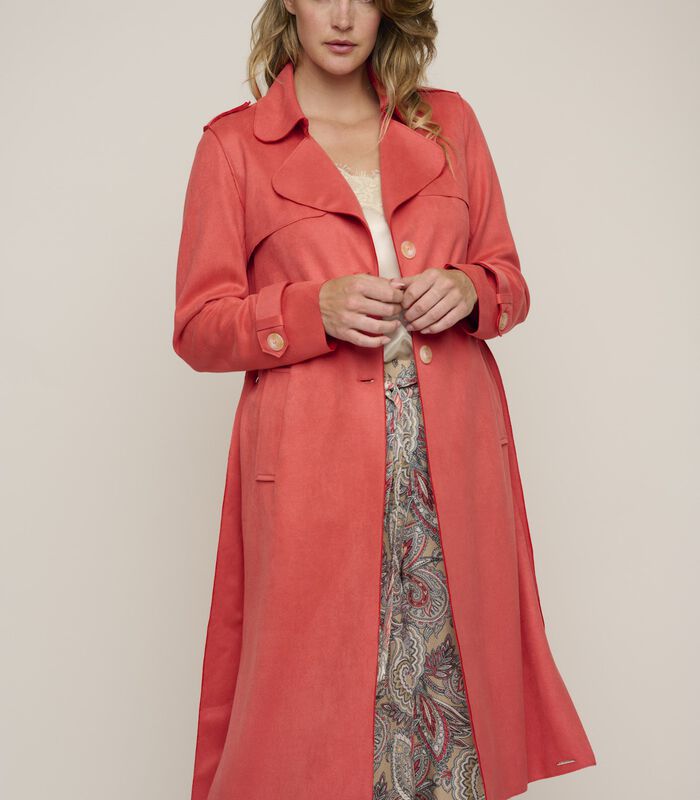 Long trench-coat Coral 48 image number 0