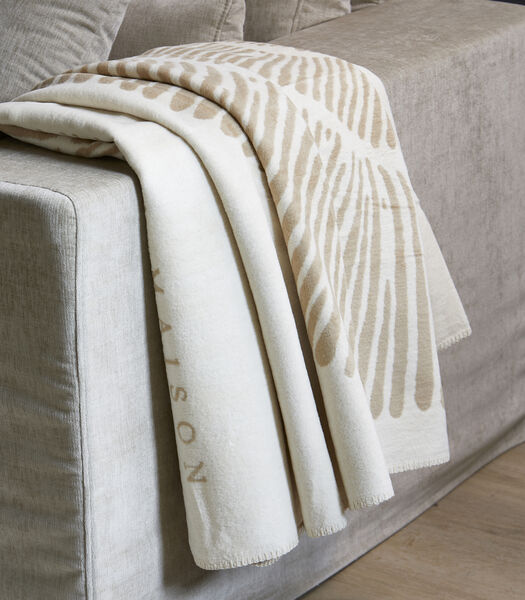 Guscio Plaid Beige - decoratief deken met schelpen print