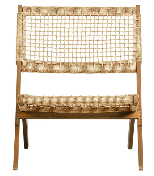 Chaise pliable d'interieur et d'extérieur - Bois d'eucalyptus - Naturelle - 73x60x78 cm - Lois