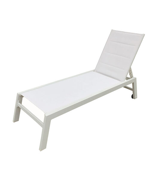 BARBADOS ligstoel in wit textilene - wit aluminium