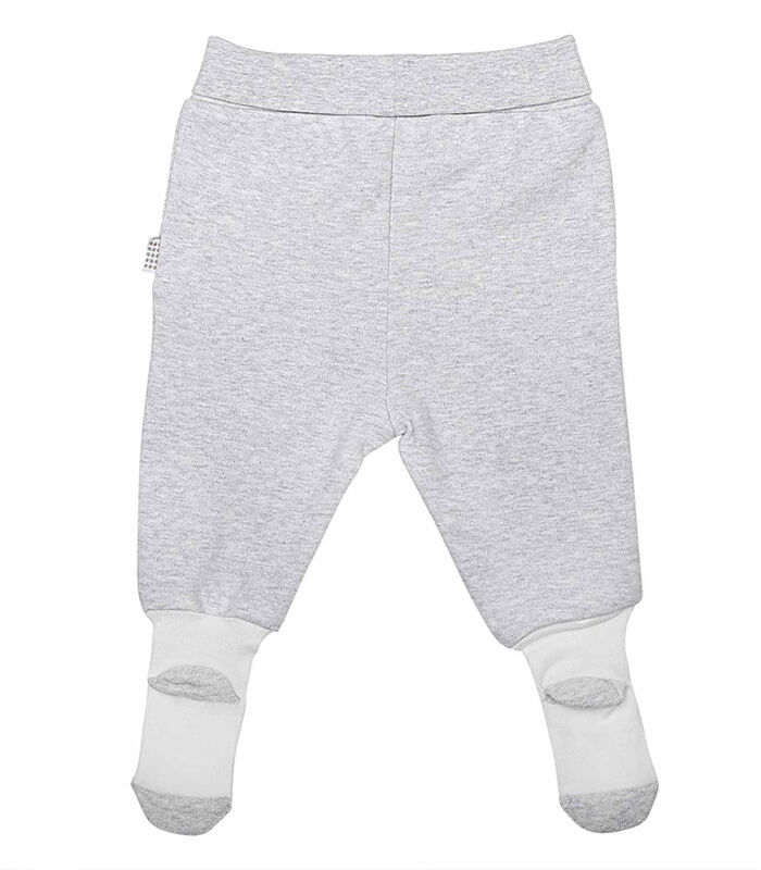 Pantalon à pieds bébé mixte en coton biologique - image number 1