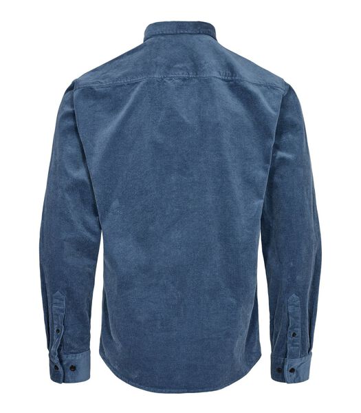  Overhemd Leif Corduroy Blauw