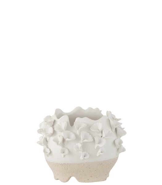 ANéMONE -  Pot de Fleurs  Ø17cm, blanc/beige