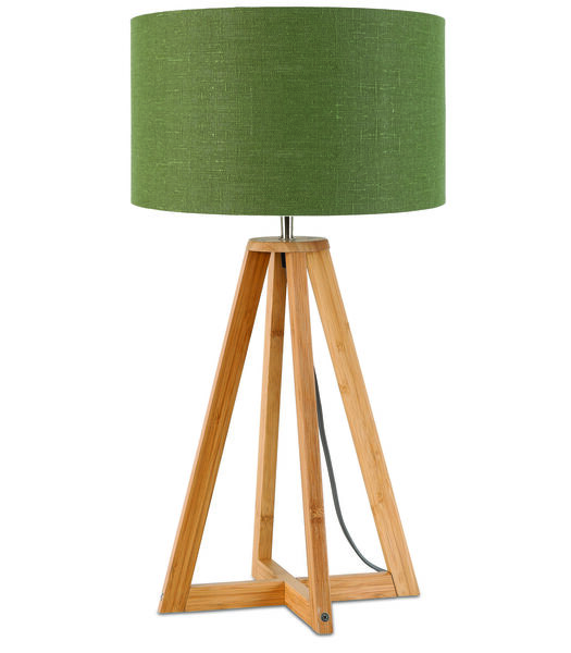 Lampe de table Everest - Vert/Bambou - Ø32cm