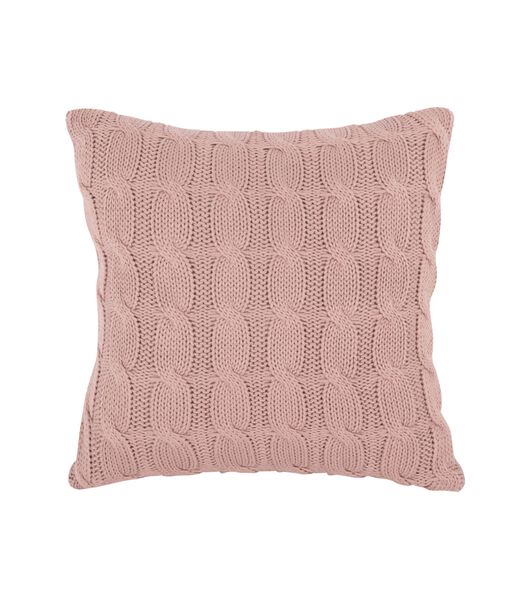 Coussin Cable - Rose - 45x45x15cm